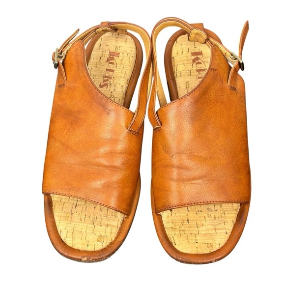 Kork Ease Taige Side Buckle Cognac Size 8 Flat Sandals Boho Comfort Summer - Picture 4 of 8